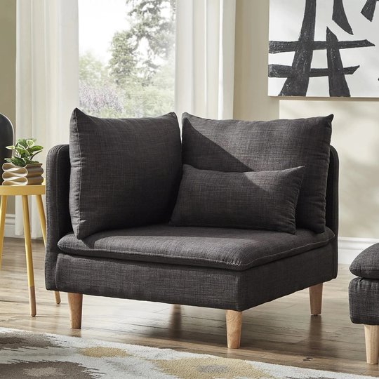 Malina Modular Mid-Century Chair or Ottoman Collection by iNSPIRE Q Modern