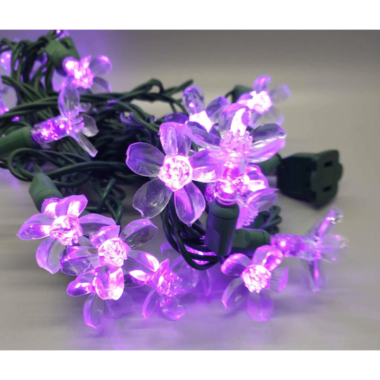 Purple Flower LED Set of 25 Lights Light String