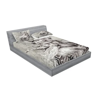 Pencil Drawing of a Brave Viking Warrior with Armour Sheet Set