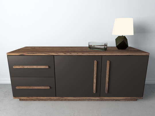 Solid Wood Sideboard With Painted Frame & Handmade Handles