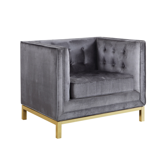 Chic Home Evie Velvet Plush Modern Contemporary Accent Club Chair
