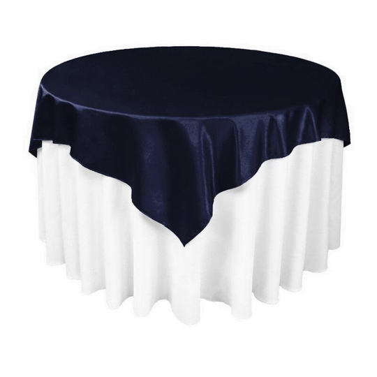 Satin Navy Table Overlay 58''x58''