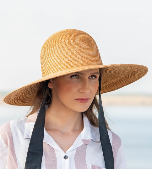Fedora Women's Hat, Summer Straw Hat, Sun Millinery, Stylish, Elegant, Designer Mode, Wide Brim, Handcrafted, Fashion, Romantic Look, Gabo