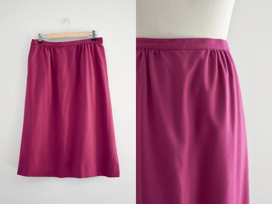 1980S Pendleton Orchid Purple Wool Pencil Skirt