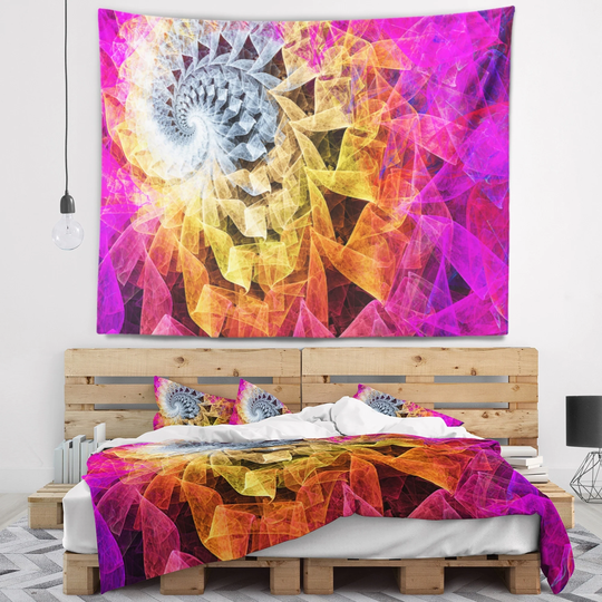 Designart 'Colorful Spiral Kaleidoscope' Abstract Wall Tapestry