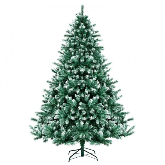 Snowy Artificial Pencil Christmas Tree with Pine Cones