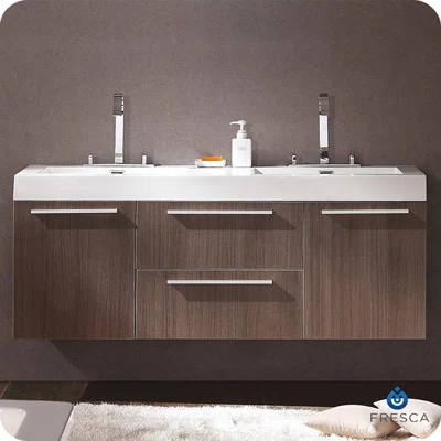 Largo 57" Double Bathroom Vanity Set