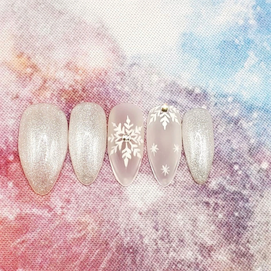 White Sparkle Nails