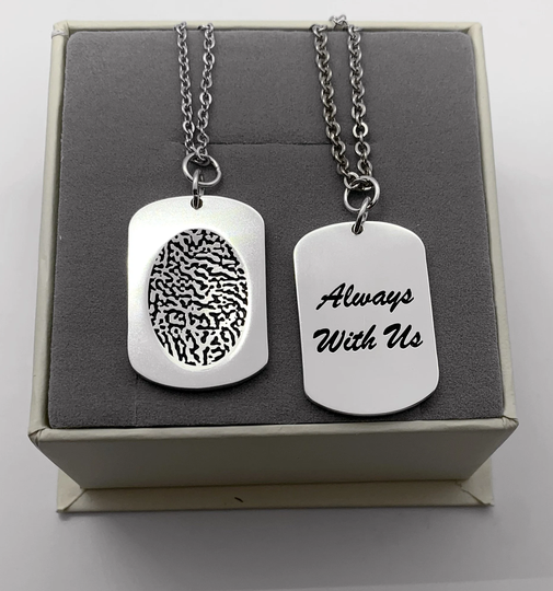 Fingerprint Necklace For Men/Thumbprint Necklace/Fingerprint Deep Impress Necklace/Custom Handwriting Necklace/Men's Charm
