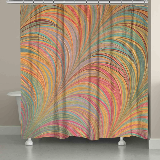 Laural Home Pastel Marble Shower Curtain - Multi-color