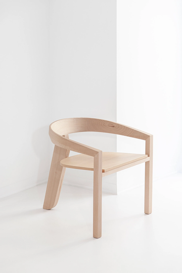Tripod - Mid Century Armchair Chair, Modern Dinning Chairs, Natural Wood Trendy Room Unique Design Accent Chair