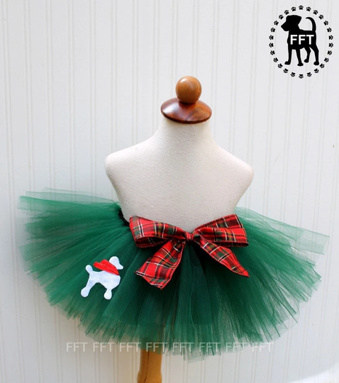 Dog Christmas Poodle Tutu Skirt