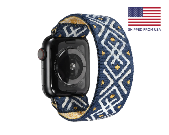 Tefeca Sea Fish Patterns Stretch Elastic Apple Watch Band 38mm 40mm 41mm 42mm 44mm 45mm - Esfp