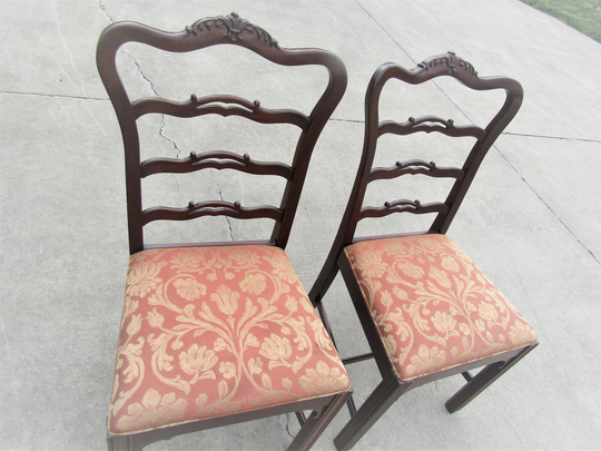 Vintage Antique Wood Chairs/Padded Seat Chairs