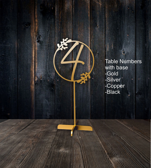 Wedding Table Numbers With Base Wood Table Numbers Gold Decoration