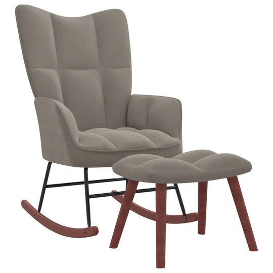 vidaXL Rocking Chair Light Gray Velvet
