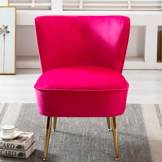 29.53"H Accent Living Room Side Wingback Chair Velvet Upholstered Seat Chairs Occasional Bedroom Leisure Chairs