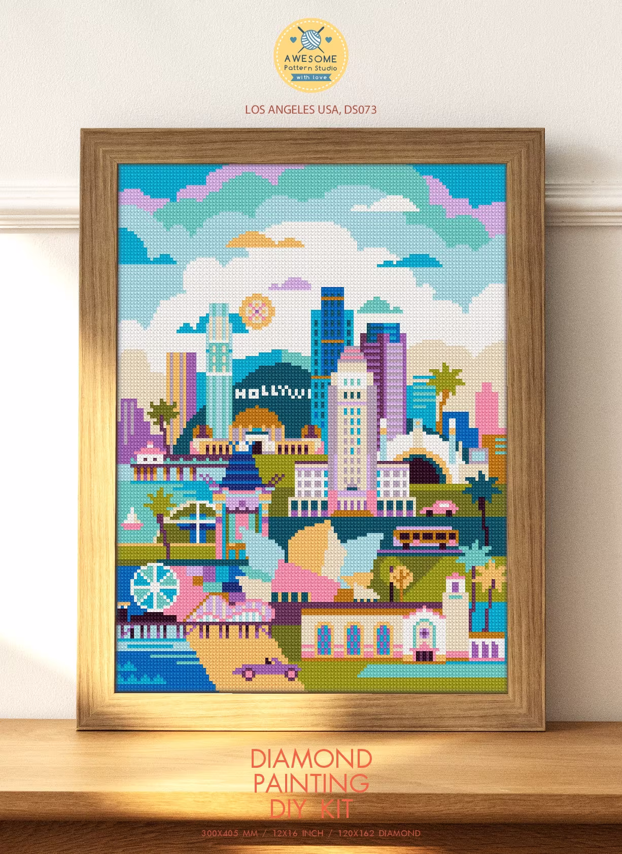 Los Angeles USA Ds073, Diamond Painting Diy Kit | State Full City Diy New Orleans Pattern