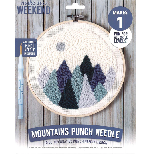 Mountains 8" Punch Needle Kit | Leisure Arts Make in A Weekend Learn A Craft