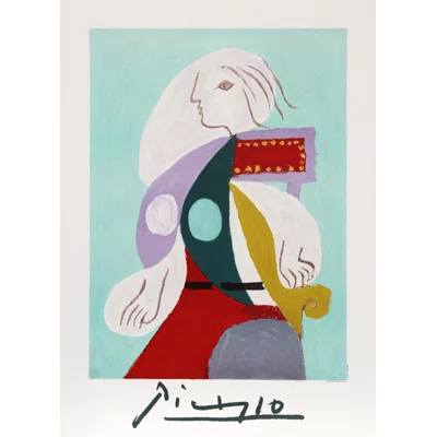 Femme A La Robe Multicolore by - Painting on