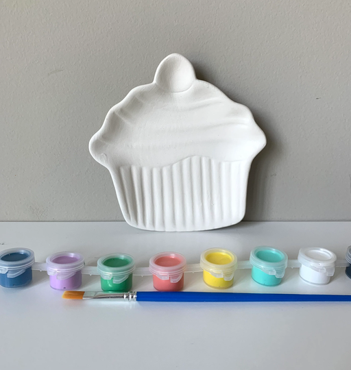 Diy Pottery Painting Kit, Cupcake Dish Ceramic Art Kits For Kids, Birthday Party Paint Kit, Kids Kits, Craft Party Supply, Box