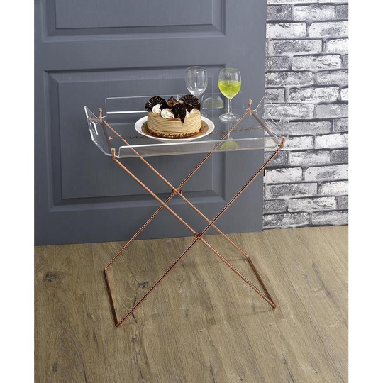 Acme Furniture Cercie Clear Acrylic and Copper Tray Table