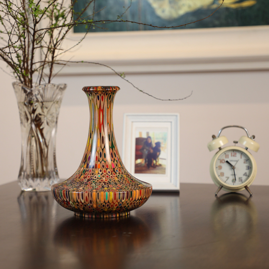 Handmade Dried Flower Bud Vase - Resin Colorful Pencil High Tower Limited Special Home Decor