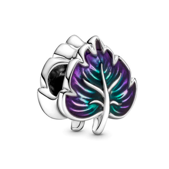 New-Colorful Leaf Charm For Pandora Charm, Sterling Silver Bead Nature Theme Mother's Day Gift