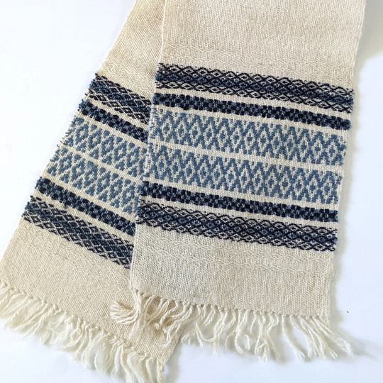 Vintage Argyll Hand Loomed Folk Art Table Runner, Isle Of Luing