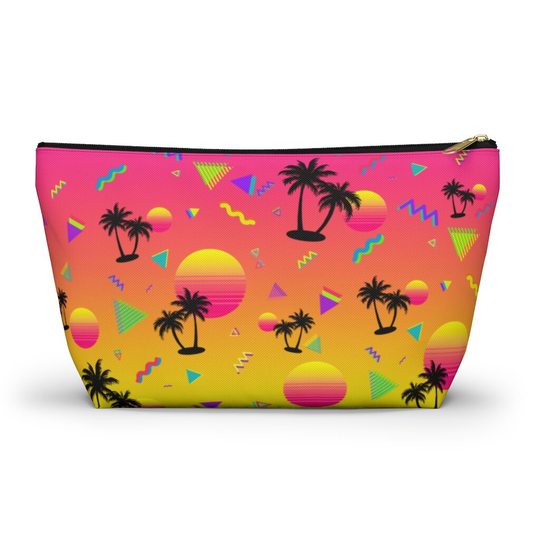 Vaporwave Sunset Pouch, Cosmetic Bag, Pencil Case