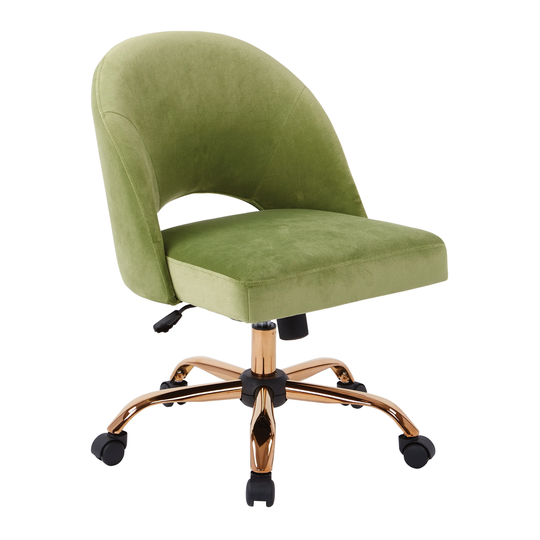 OS Home and Office Furniture Model Lula Office Chair in Garden Fabric with Rose Gold Base