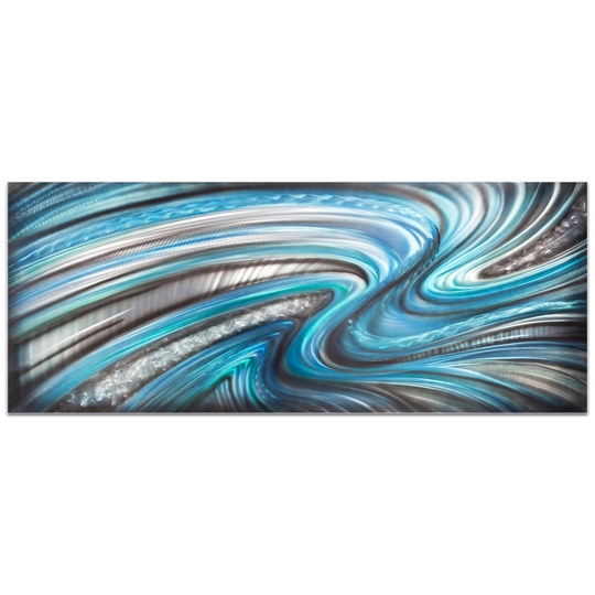 NAY 'Beyond the Waves' 48in x 19in Abstract Wall Art on Plexiglass - Multi-Color