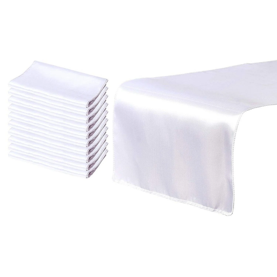10-Pack White Wedding Party Banquet Table Runners Tablecloth Runner