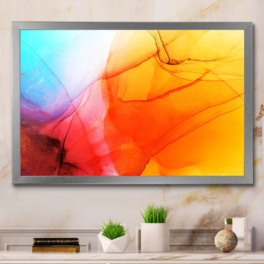 Designart 'Fight Of Color Of Liquid Ink III' Modern Framed artwork