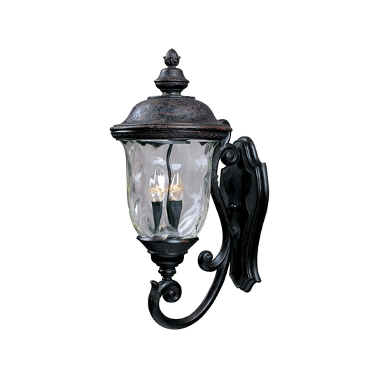 Maxim Bronze Die Cast Aluminum Water Glass Shade Carriage House DC 3-light Outdoor Wall Mount Light