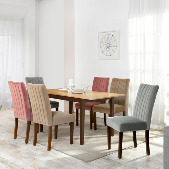 Simply Styled Upholstered Dining Chairs Velvet Fabric Comfortable Set of 2 Modern Side Chair Accent Chair for Dining Room
