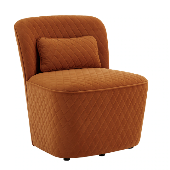 Braden Orange Fabric Chair and Ottoman by iNSPIRE Q Modern