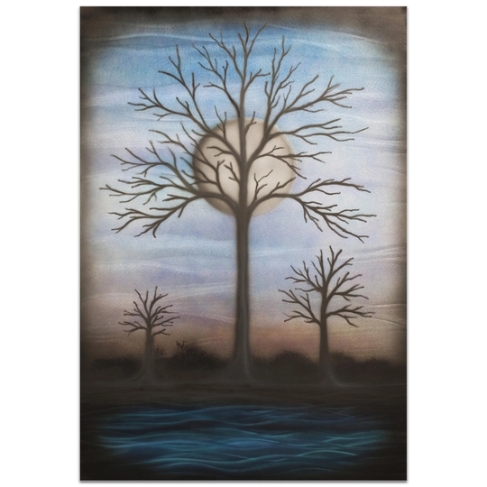 NAY 'Full Moon' 22in x 32in Contemporary Wall Art on Plexiglass - Multi-Color