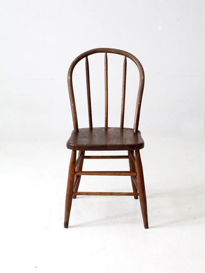 Antique Spindle Back Chair, Farmhouse Windsor Dining Chair