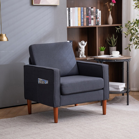 Modern Minimalist Design Single Sofa with Solid Wood Legs