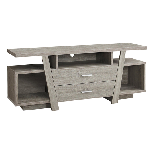 60" Taupe Gray Contemporary TV Stand with Storage Drawers