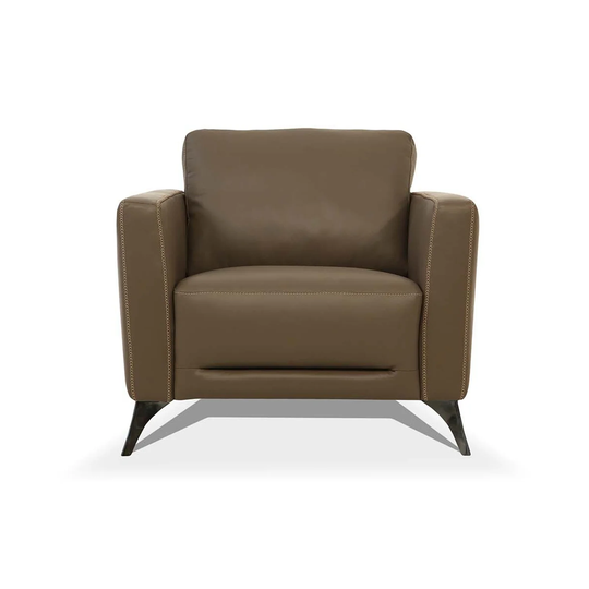 Leather Upholstered Chair with Metal Legs