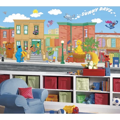 Sesame Street 10.5" L x 72" W Wall Mural