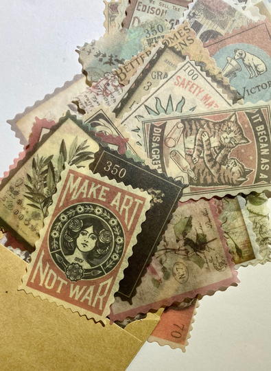 Sale Oversized Postage Stamp Sticker Mix Set Of 120 Or 240 Pieces Bujo/ Planner/ Happy Mail /Flake Sticker/ Philately/ Ephemera/Vintage