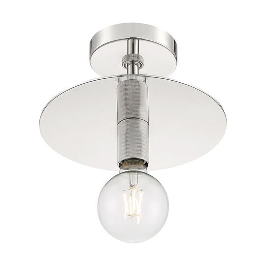 Bizet 1-Light Semi-Flush with Polished Nickel Finish