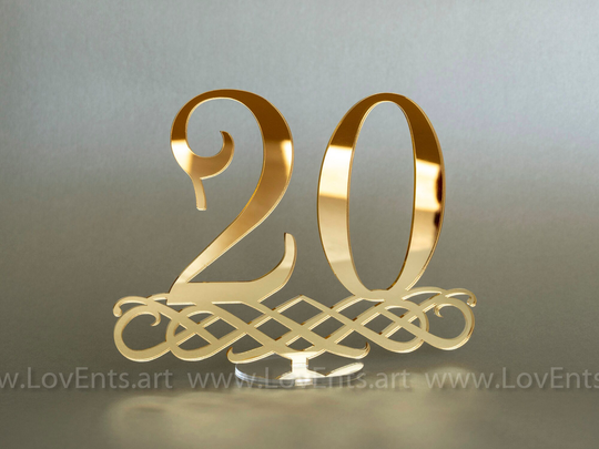 Elegant Gold Or Rose Table Numbers For Wedding & Other Events Mirrored Decor