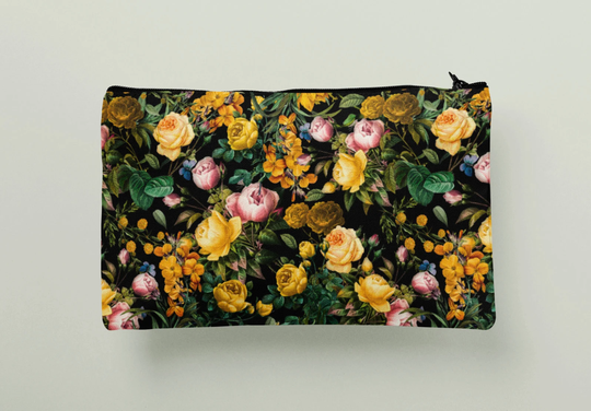 Flower Pouch, Accessories Handmade Bag, Cosmetic Bag, Make-Up Zipper Pencil Case Wb66