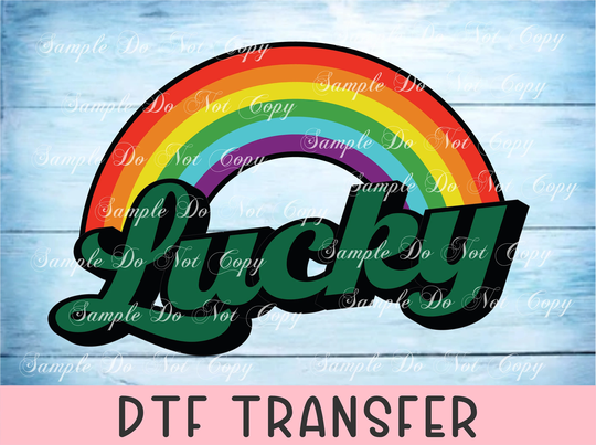 Lucky-Dtf Transfer, Tie Dye, Colorful, Rainbow, Cute, Direct To Film, Screen Print, Heat Rts