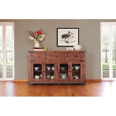 Stodola 3 Drawer 4 Glass Door Sideboard