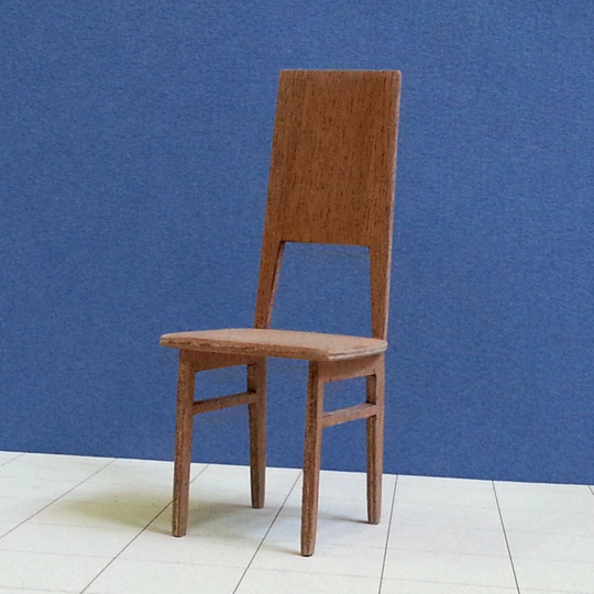 Wooden Dining Chair 16, Collectible Miniature Dollhouse Furniture, Contemporary Modern Style Design